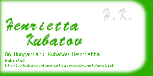 henrietta kubatov business card